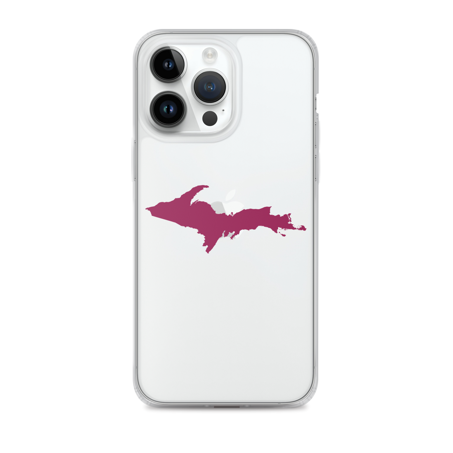 Michigan Upper Peninsula Clear iPhone Case (w/ Ruby Red UP Outline)