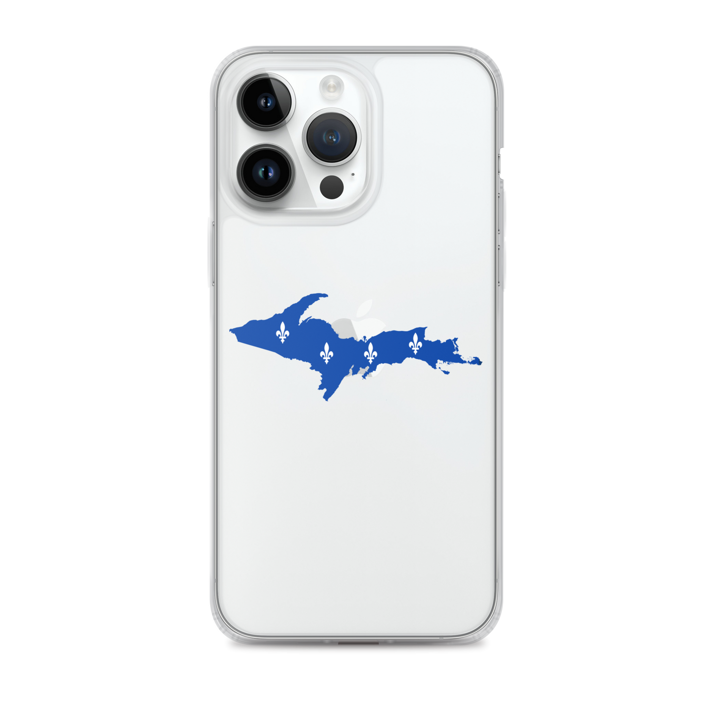 Michigan Upper Peninsula Clear iPhone Case (w/ UP Quebec Flag Outline)