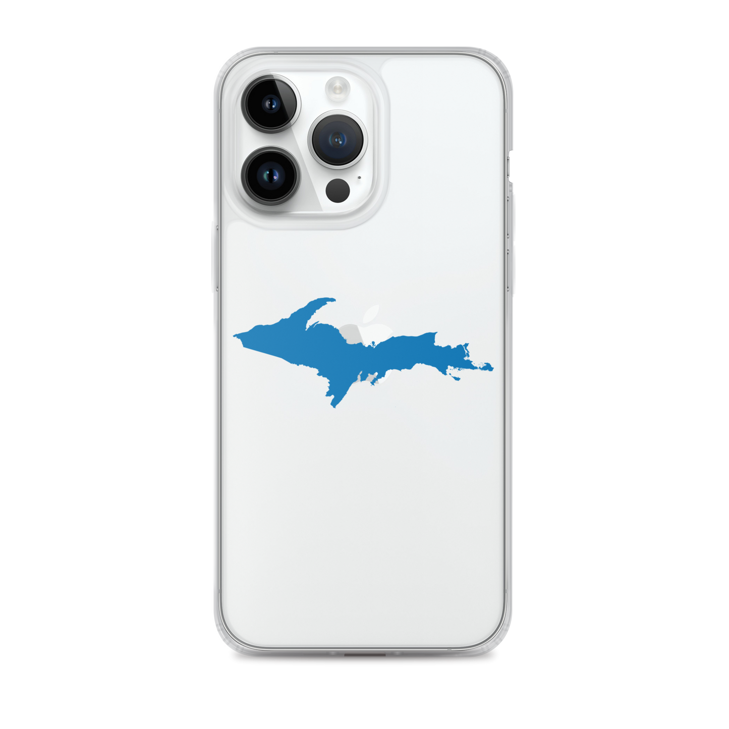 Michigan Upper Peninsula Clear iPhone Case (w/ Azure UP Outline)