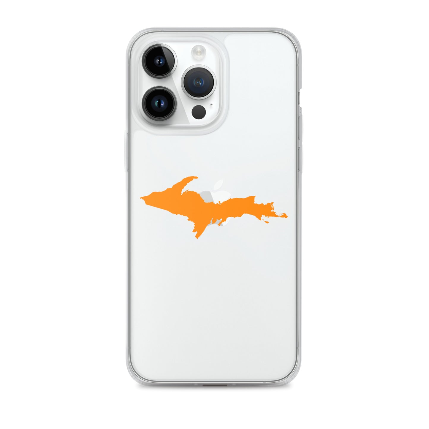 Michigan Upper Peninsula Clear iPhone Case (w/ Orange UP Outline)