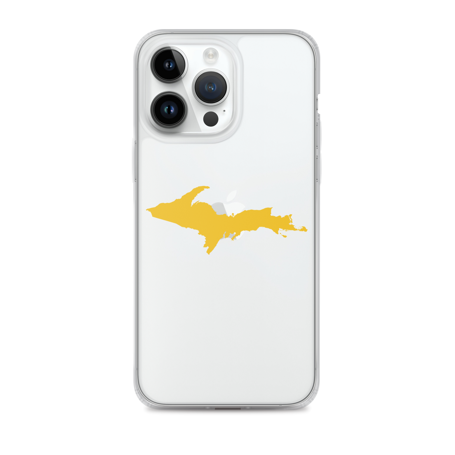 Michigan Upper Peninsula Clear iPhone Case (w/ Gold UP Outline)