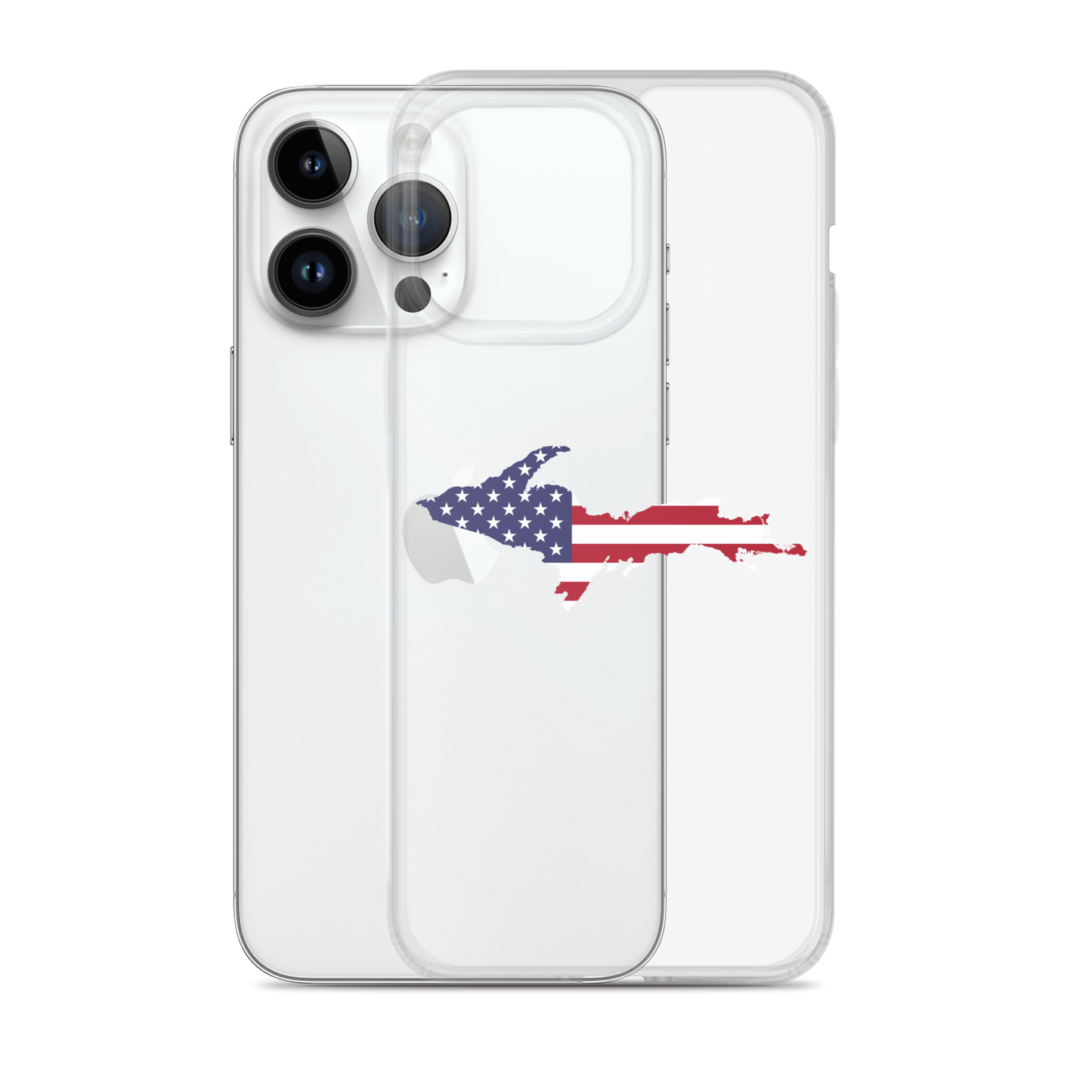 Michigan Upper Peninsula Clear iPhone Case (w/ UP USA Flag Outline)