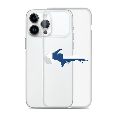 Michigan Upper Peninsula Clear iPhone Case (w/ UP Finland Flag Outline)