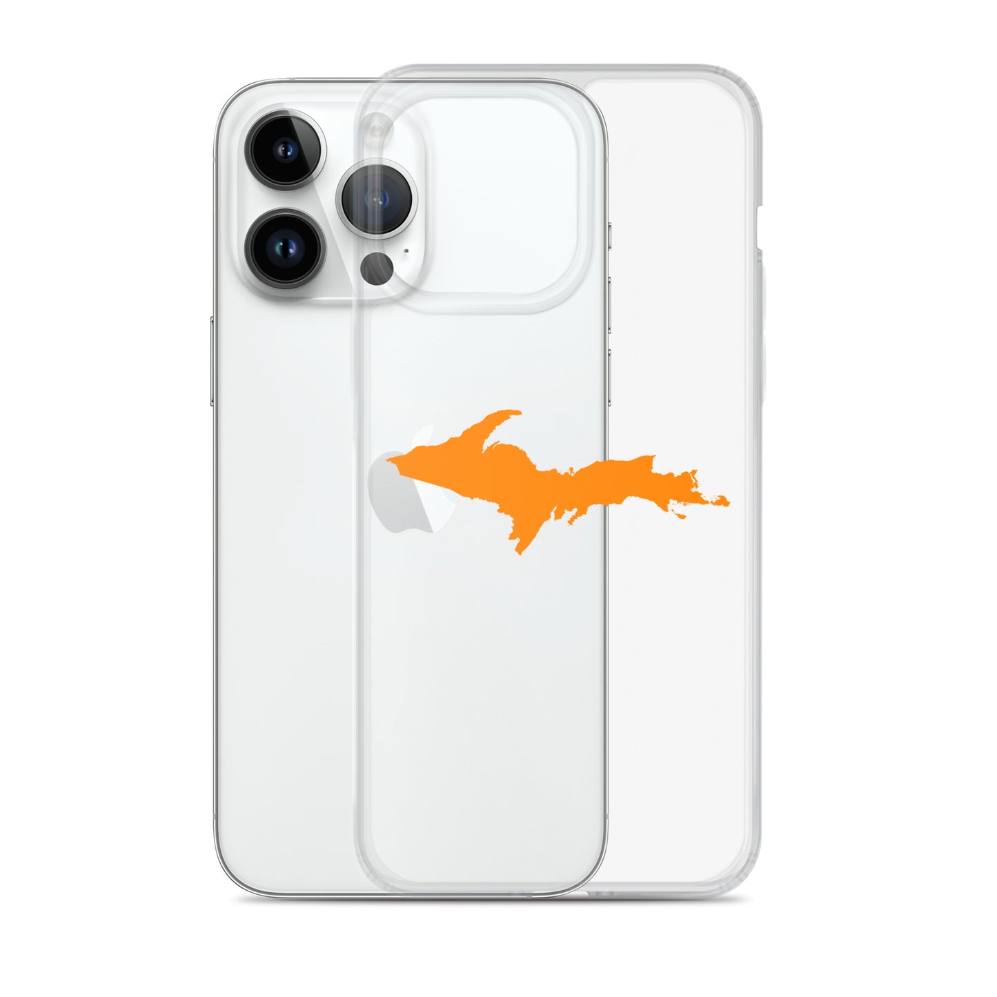 Michigan Upper Peninsula Clear iPhone Case (w/ Orange UP Outline)