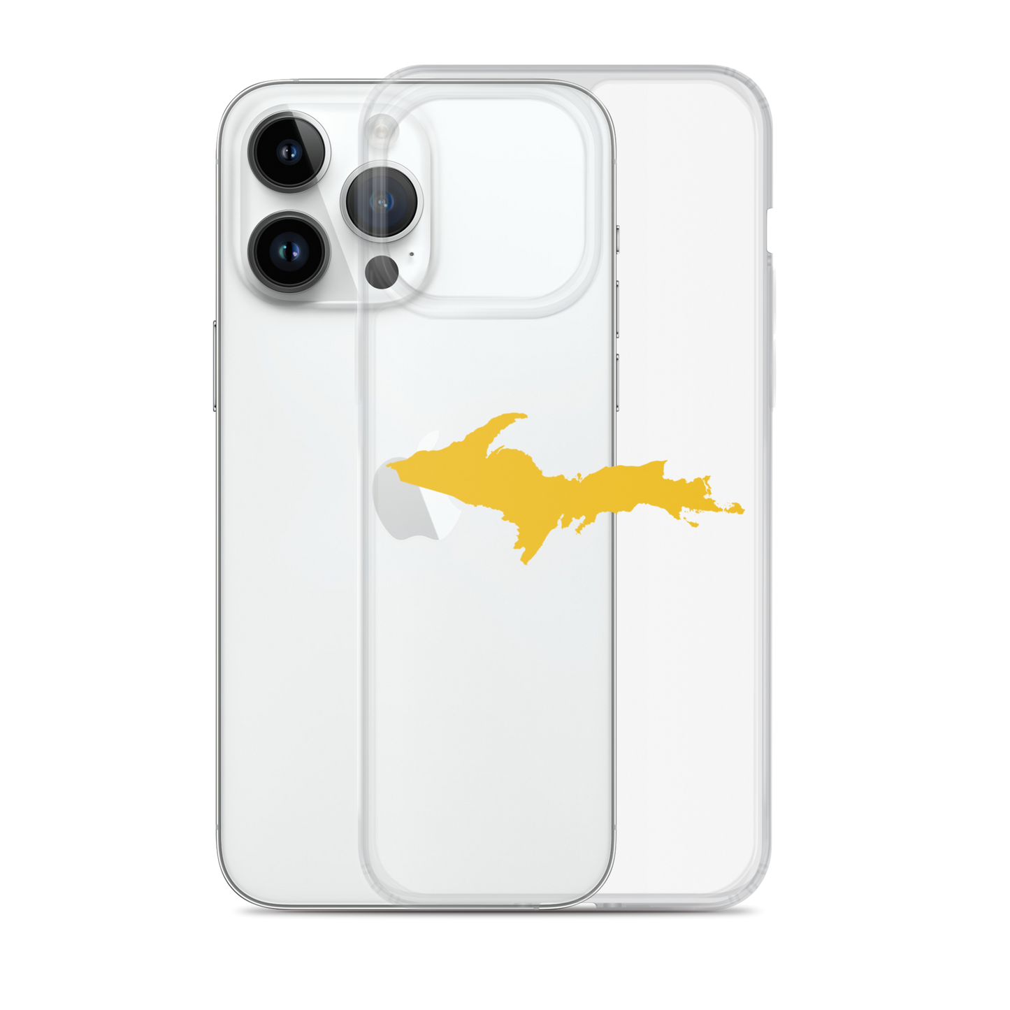 Michigan Upper Peninsula Clear iPhone Case (w/ Gold UP Outline)