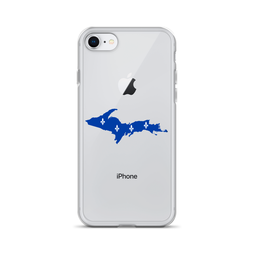 Michigan Upper Peninsula Clear iPhone Case (w/ UP Quebec Flag Outline)