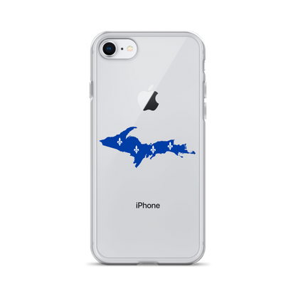 Michigan Upper Peninsula Clear iPhone Case (w/ UP Quebec Flag Outline)