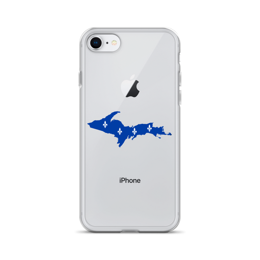 Michigan Upper Peninsula Clear iPhone Case (w/ UP Quebec Flag Outline)