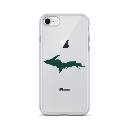 Michigan Upper Peninsula Clear iPhone Case (w/ Green UP Outline)