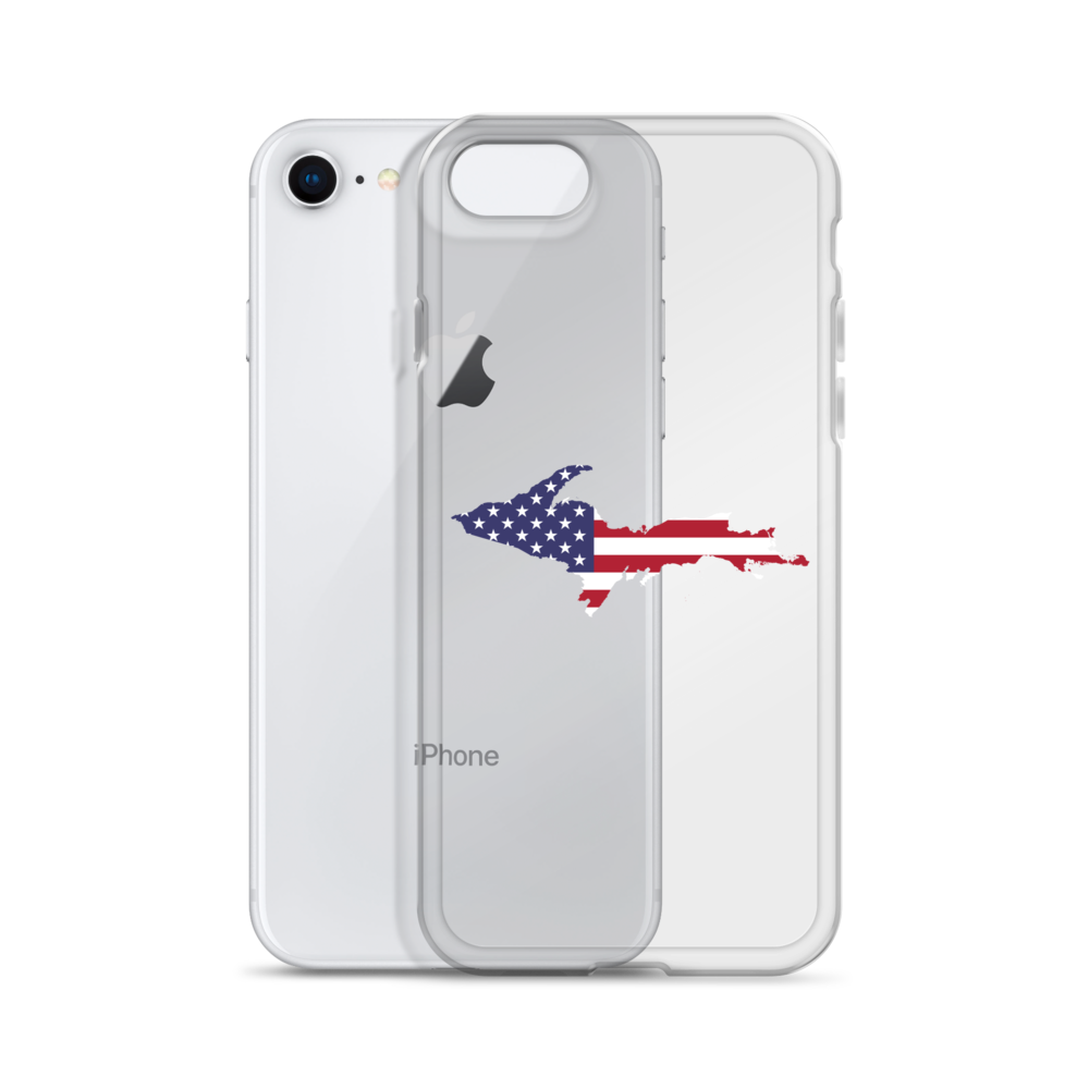 Michigan Upper Peninsula Clear iPhone Case (w/ UP USA Flag Outline)