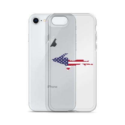 Michigan Upper Peninsula Clear iPhone Case (w/ UP USA Flag Outline)