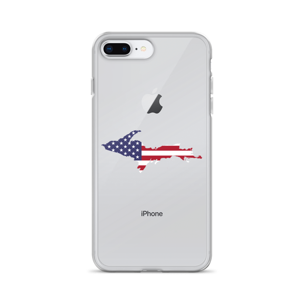 Michigan Upper Peninsula Clear iPhone Case (w/ UP USA Flag Outline)