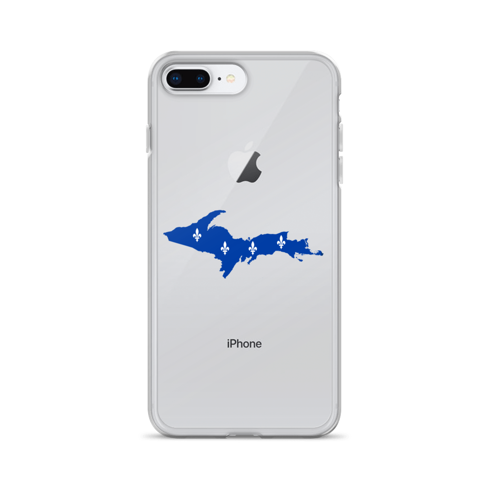 Michigan Upper Peninsula Clear iPhone Case (w/ UP Quebec Flag Outline)