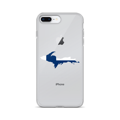 Michigan Upper Peninsula Clear iPhone Case (w/ UP Finland Flag Outline)