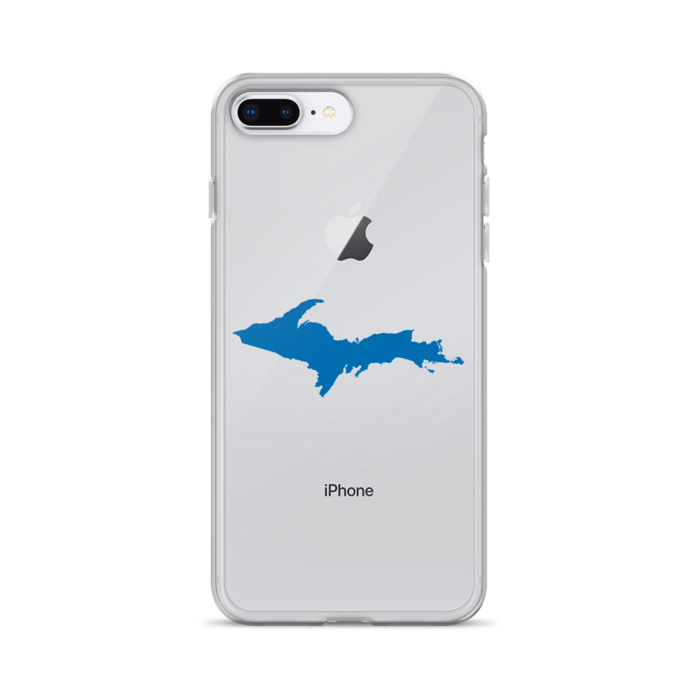 Michigan Upper Peninsula Clear iPhone Case (w/ Azure UP Outline)