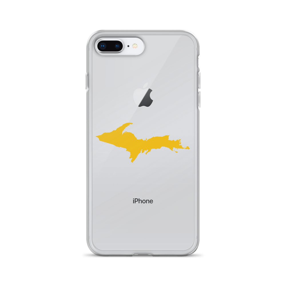 Michigan Upper Peninsula Clear iPhone Case (w/ Gold UP Outline)