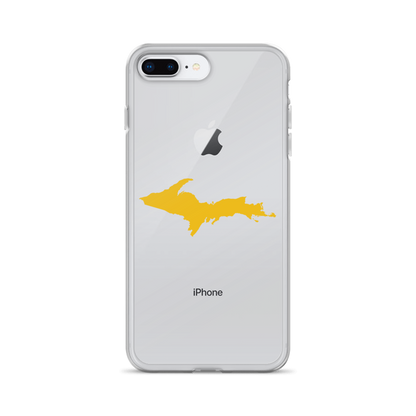 Michigan Upper Peninsula Clear iPhone Case (w/ Gold UP Outline)