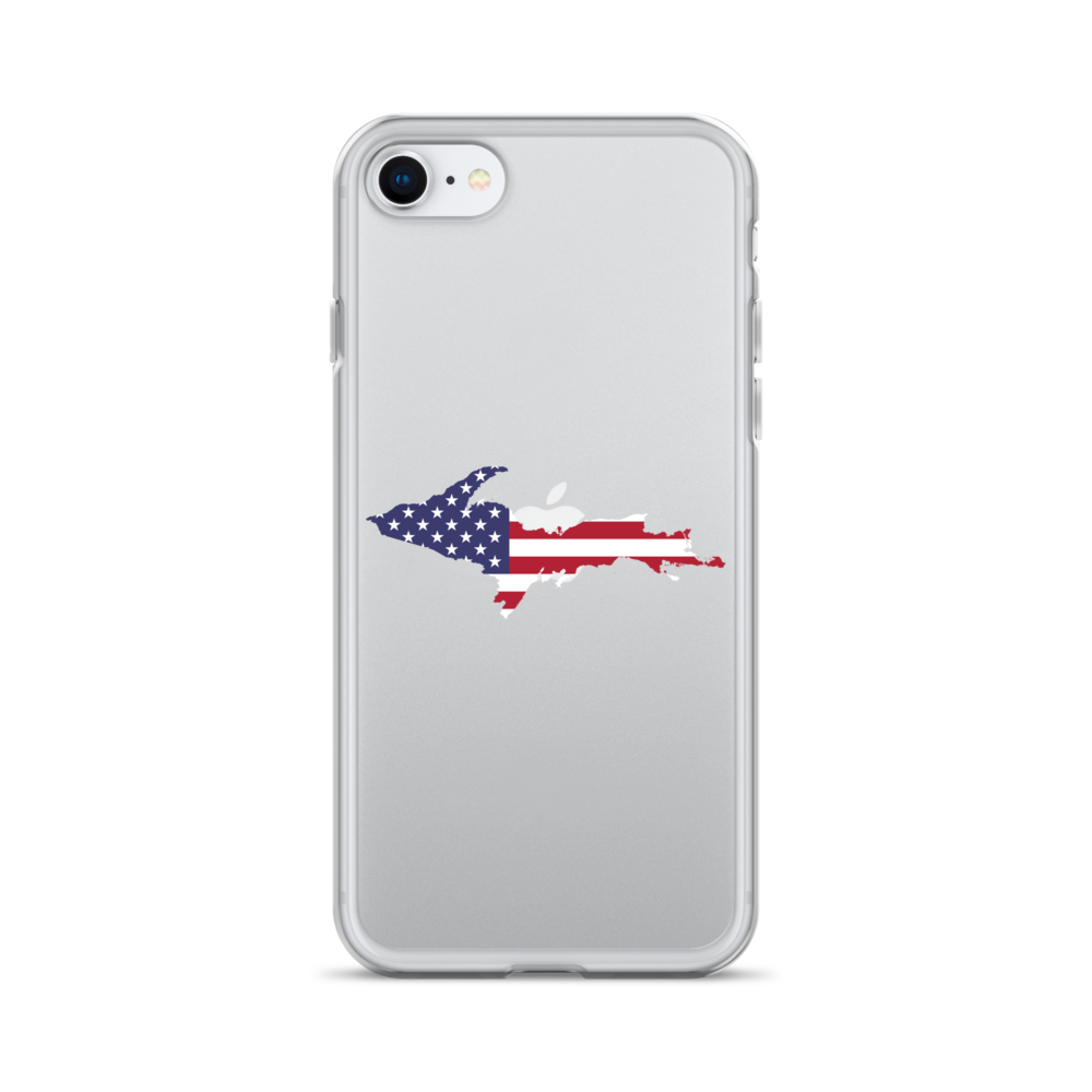 Michigan Upper Peninsula Clear iPhone Case (w/ UP USA Flag Outline)