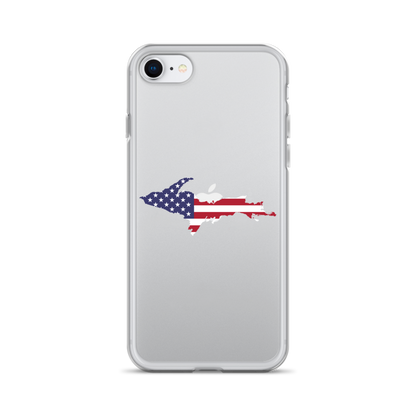 Michigan Upper Peninsula Clear iPhone Case (w/ UP USA Flag Outline)