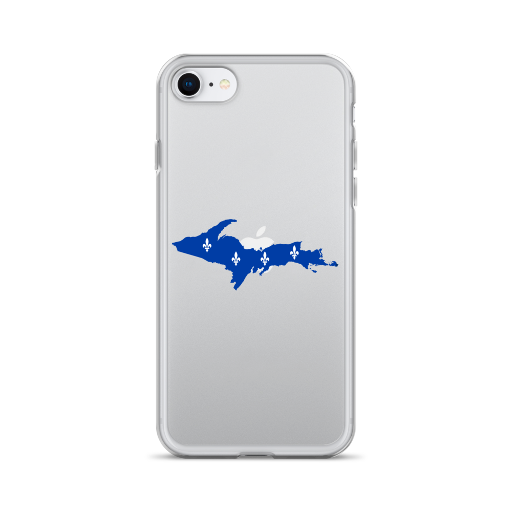 Michigan Upper Peninsula Clear iPhone Case (w/ UP Quebec Flag Outline)