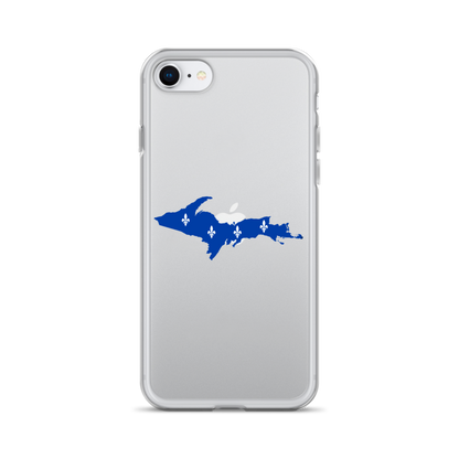 Michigan Upper Peninsula Clear iPhone Case (w/ UP Quebec Flag Outline)