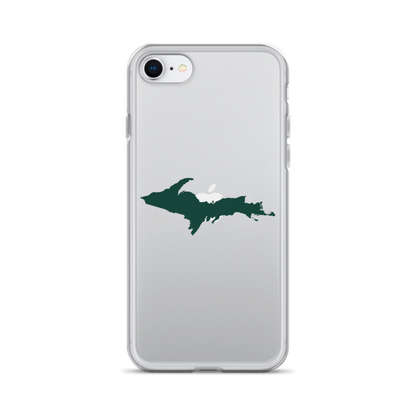 Michigan Upper Peninsula Clear iPhone Case (w/ Green UP Outline)