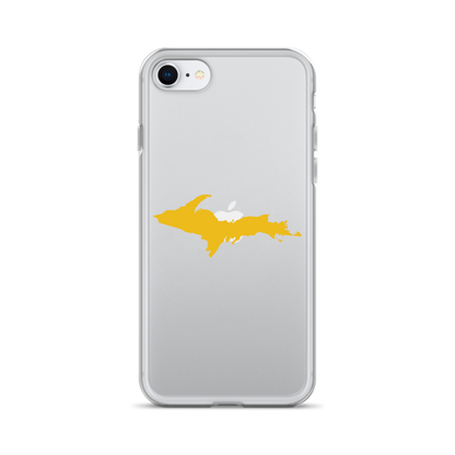 Michigan Upper Peninsula Clear iPhone Case (w/ Gold UP Outline)