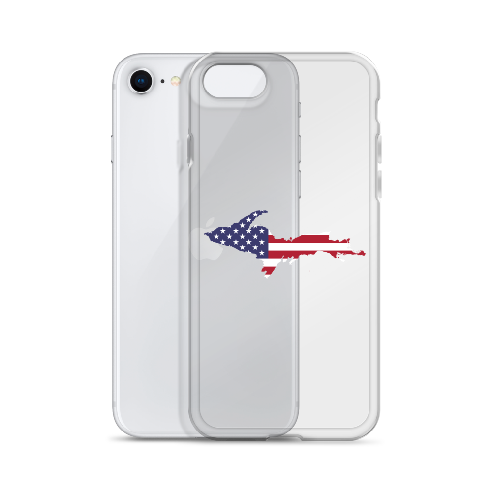 Michigan Upper Peninsula Clear iPhone Case (w/ UP USA Flag Outline)