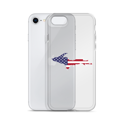 Michigan Upper Peninsula Clear iPhone Case (w/ UP USA Flag Outline)