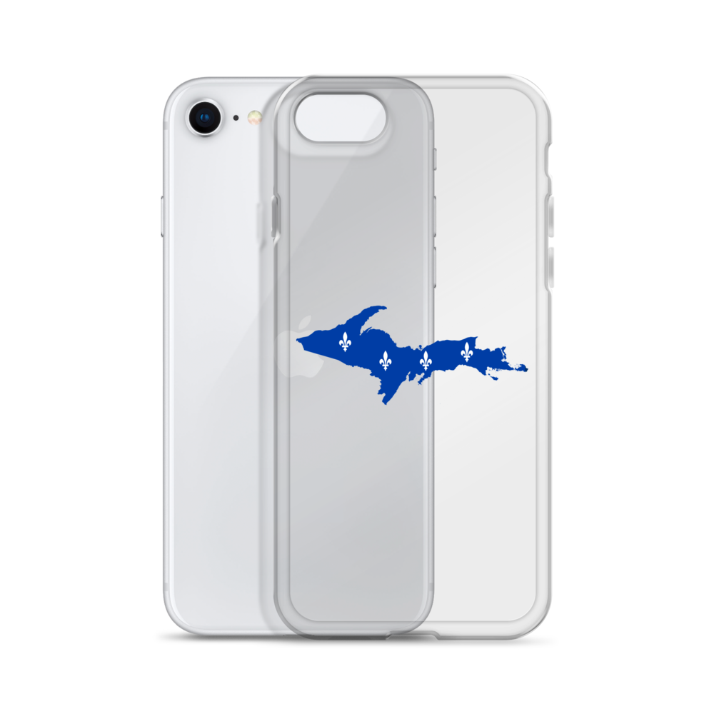 Michigan Upper Peninsula Clear iPhone Case (w/ UP Quebec Flag Outline)