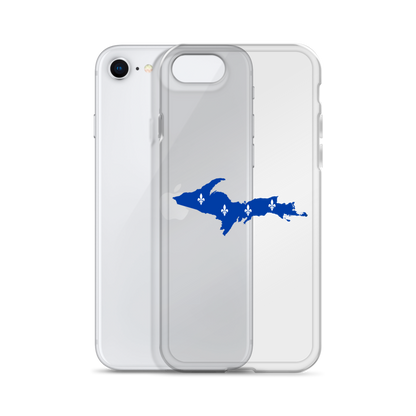 Michigan Upper Peninsula Clear iPhone Case (w/ UP Quebec Flag Outline)