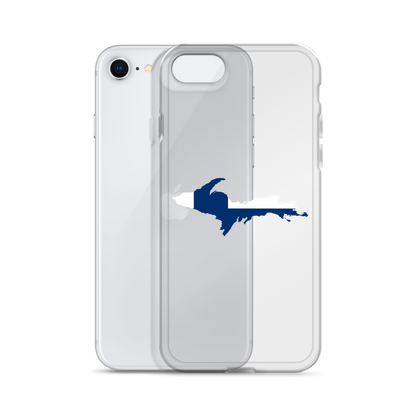 Michigan Upper Peninsula Clear iPhone Case (w/ UP Finland Flag Outline)