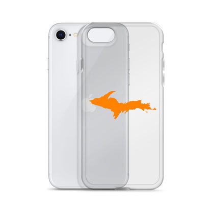 Michigan Upper Peninsula Clear iPhone Case (w/ Orange UP Outline)