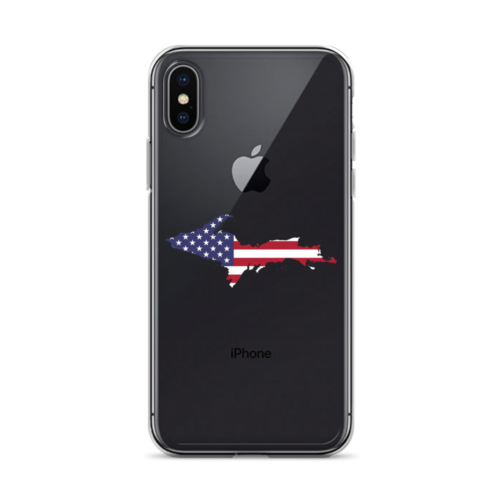 Michigan Upper Peninsula Clear iPhone Case (w/ UP USA Flag Outline)