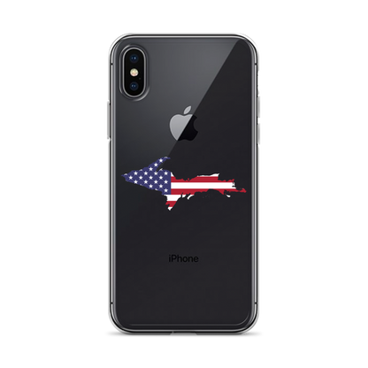 Michigan Upper Peninsula Clear iPhone Case (w/ UP USA Flag Outline)