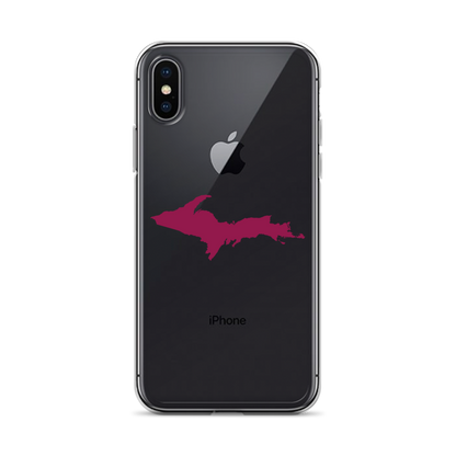 Michigan Upper Peninsula Clear iPhone Case (w/ Ruby Red UP Outline)