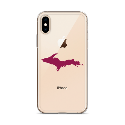 Michigan Upper Peninsula Clear iPhone Case (w/ Ruby Red UP Outline)