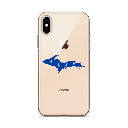 Michigan Upper Peninsula Clear iPhone Case (w/ UP Quebec Flag Outline)