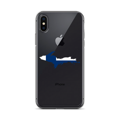 Michigan Upper Peninsula Clear iPhone Case (w/ UP Finland Flag Outline)