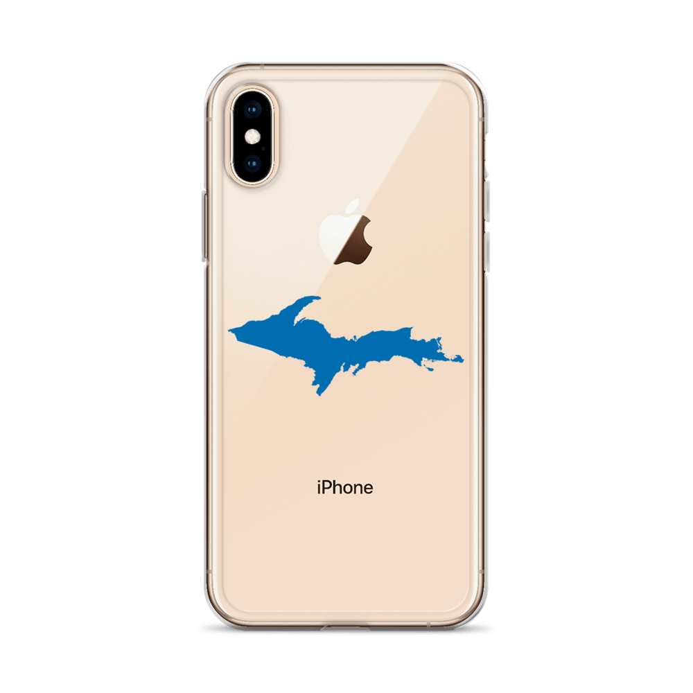 Michigan Upper Peninsula Clear iPhone Case (w/ Azure UP Outline)