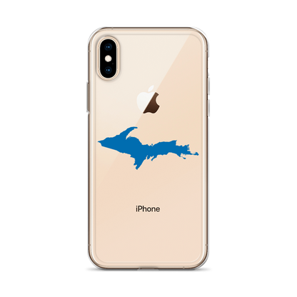 Michigan Upper Peninsula Clear iPhone Case (w/ Azure UP Outline)