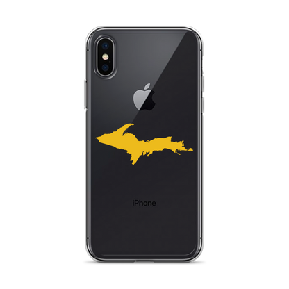 Michigan Upper Peninsula Clear iPhone Case (w/ Gold UP Outline)