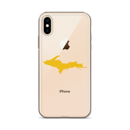 Michigan Upper Peninsula Clear iPhone Case (w/ Gold UP Outline)