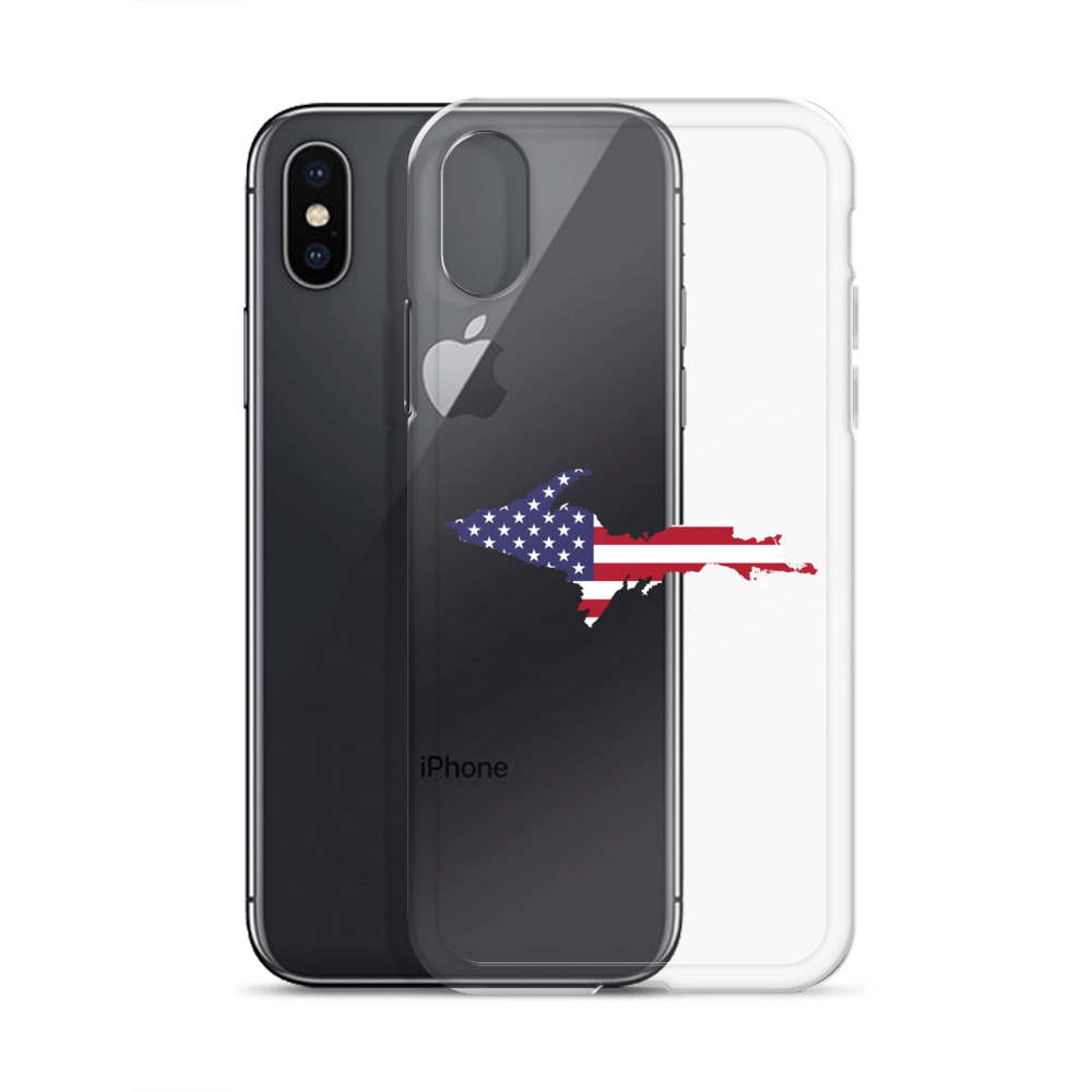 Michigan Upper Peninsula Clear iPhone Case (w/ UP USA Flag Outline)