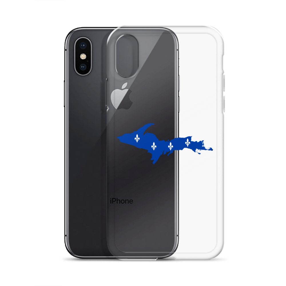 Michigan Upper Peninsula Clear iPhone Case (w/ UP Quebec Flag Outline)