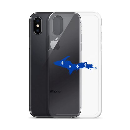 Michigan Upper Peninsula Clear iPhone Case (w/ UP Quebec Flag Outline)