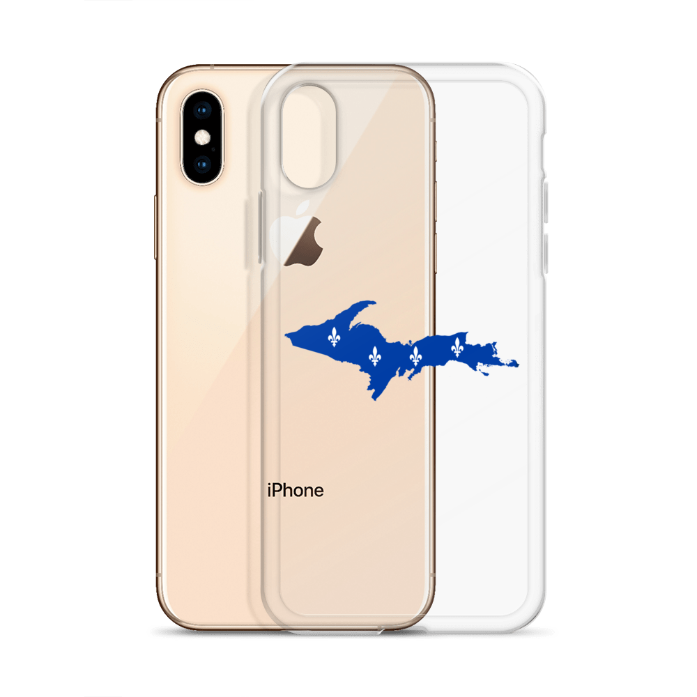 Michigan Upper Peninsula Clear iPhone Case (w/ UP Quebec Flag Outline)