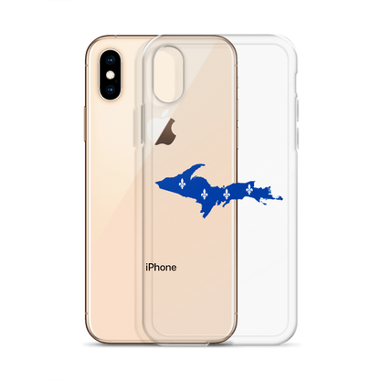 Michigan Upper Peninsula Clear iPhone Case (w/ UP Quebec Flag Outline)