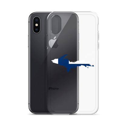 Michigan Upper Peninsula Clear iPhone Case (w/ UP Finland Flag Outline)