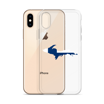 Michigan Upper Peninsula Clear iPhone Case (w/ UP Finland Flag Outline)